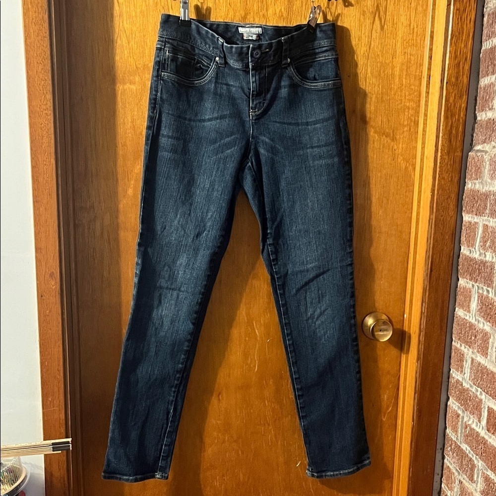 Tommy Hilfiger Women's Dark Blue Skinny Jeans Embroidered Back Pocket Size 8